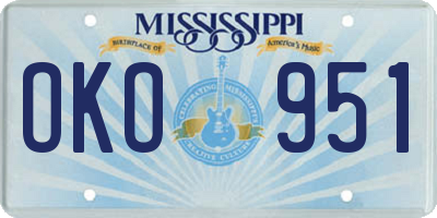 MS license plate OKO951