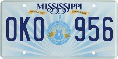 MS license plate OKO956