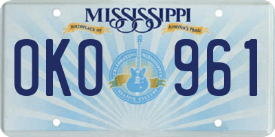 MS license plate OKO961