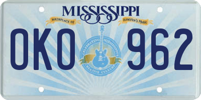 MS license plate OKO962