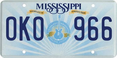 MS license plate OKO966