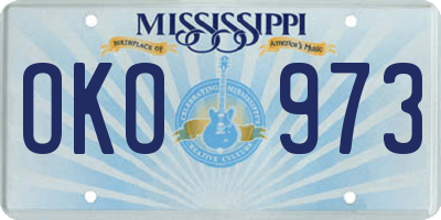 MS license plate OKO973