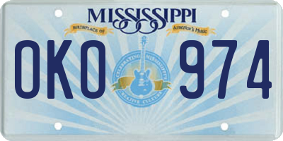 MS license plate OKO974