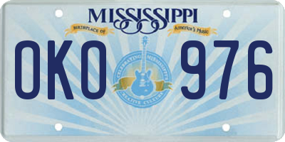 MS license plate OKO976