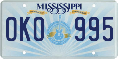 MS license plate OKO995