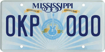 MS license plate OKP000