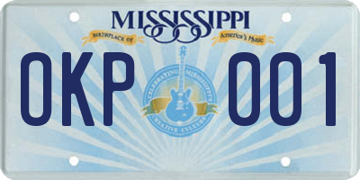 MS license plate OKP001