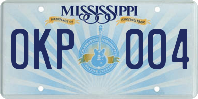 MS license plate OKP004