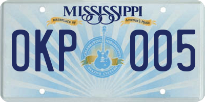 MS license plate OKP005