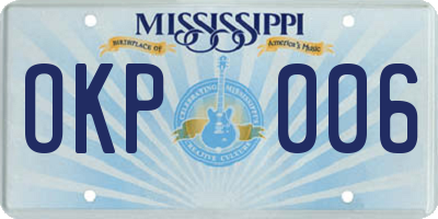 MS license plate OKP006