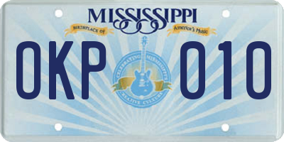 MS license plate OKP010