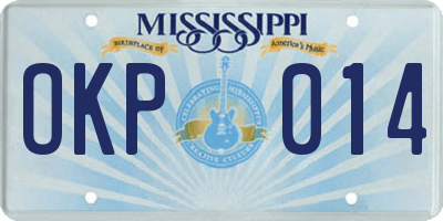 MS license plate OKP014