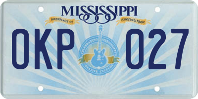 MS license plate OKP027