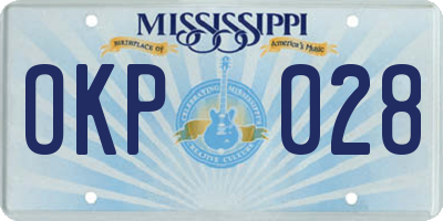 MS license plate OKP028