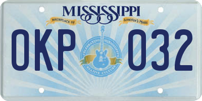 MS license plate OKP032