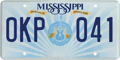 MS license plate OKP041