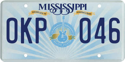 MS license plate OKP046