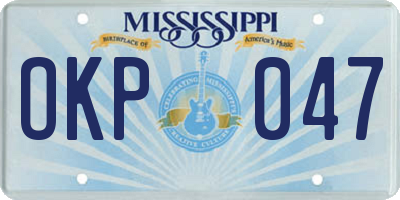 MS license plate OKP047