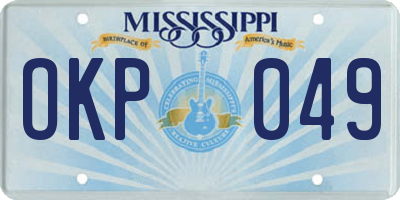 MS license plate OKP049