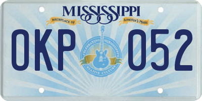 MS license plate OKP052