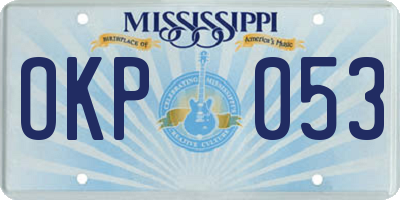 MS license plate OKP053
