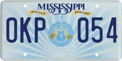 MS license plate OKP054