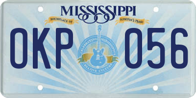 MS license plate OKP056