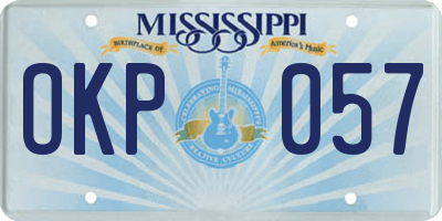 MS license plate OKP057