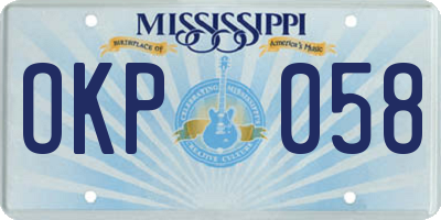 MS license plate OKP058