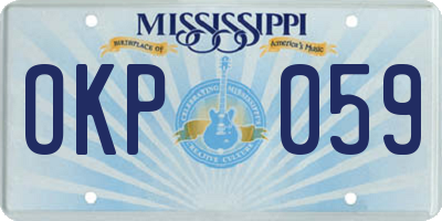 MS license plate OKP059