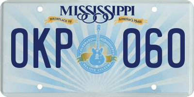 MS license plate OKP060