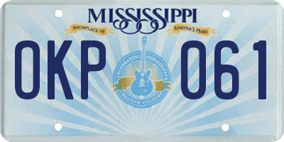 MS license plate OKP061