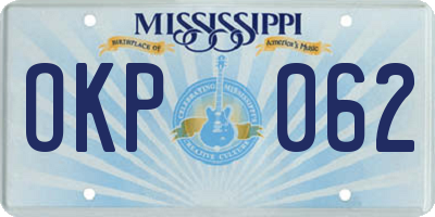 MS license plate OKP062