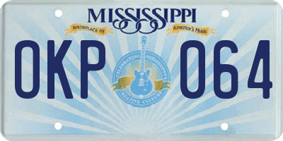 MS license plate OKP064