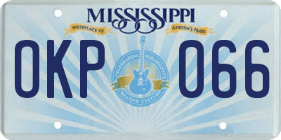MS license plate OKP066