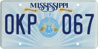 MS license plate OKP067