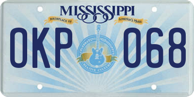 MS license plate OKP068
