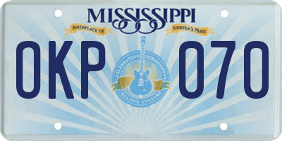 MS license plate OKP070