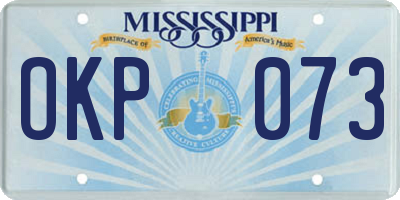 MS license plate OKP073