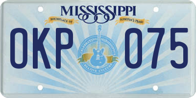 MS license plate OKP075