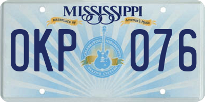 MS license plate OKP076