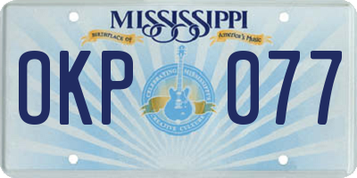 MS license plate OKP077