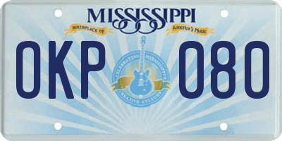 MS license plate OKP080