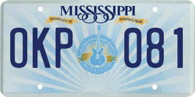 MS license plate OKP081