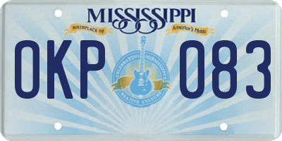 MS license plate OKP083