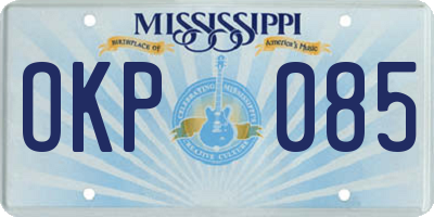 MS license plate OKP085