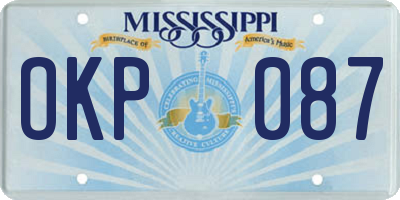 MS license plate OKP087