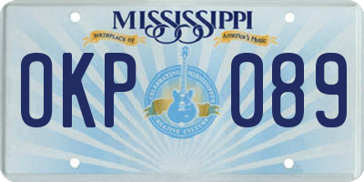 MS license plate OKP089