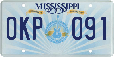 MS license plate OKP091