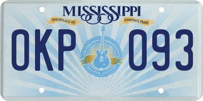MS license plate OKP093